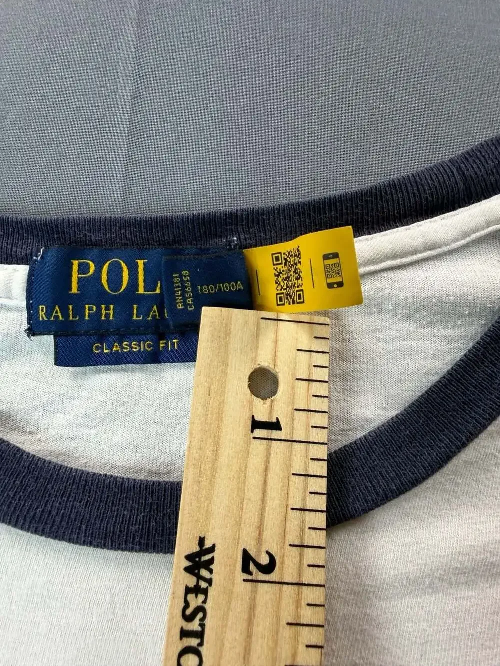 Polo Ralph Lauren Polo Bear White Ringer T-Shirt with Red Stripes Large